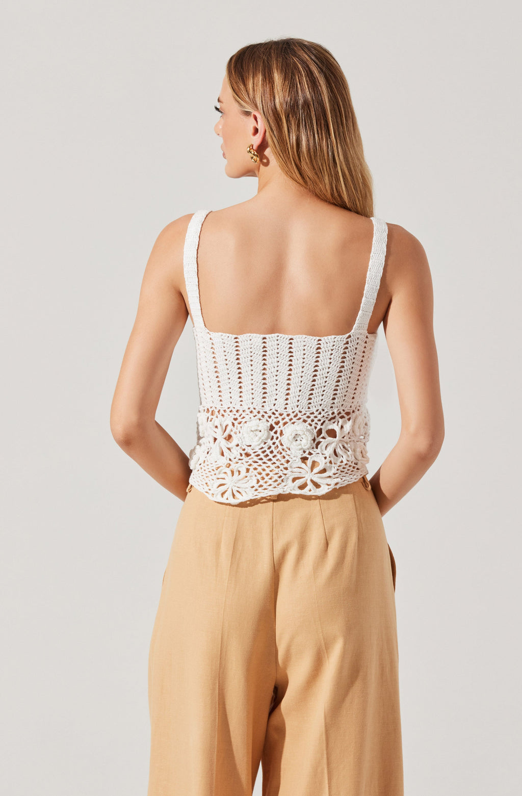 Everly Floral Crochet Sweater Top