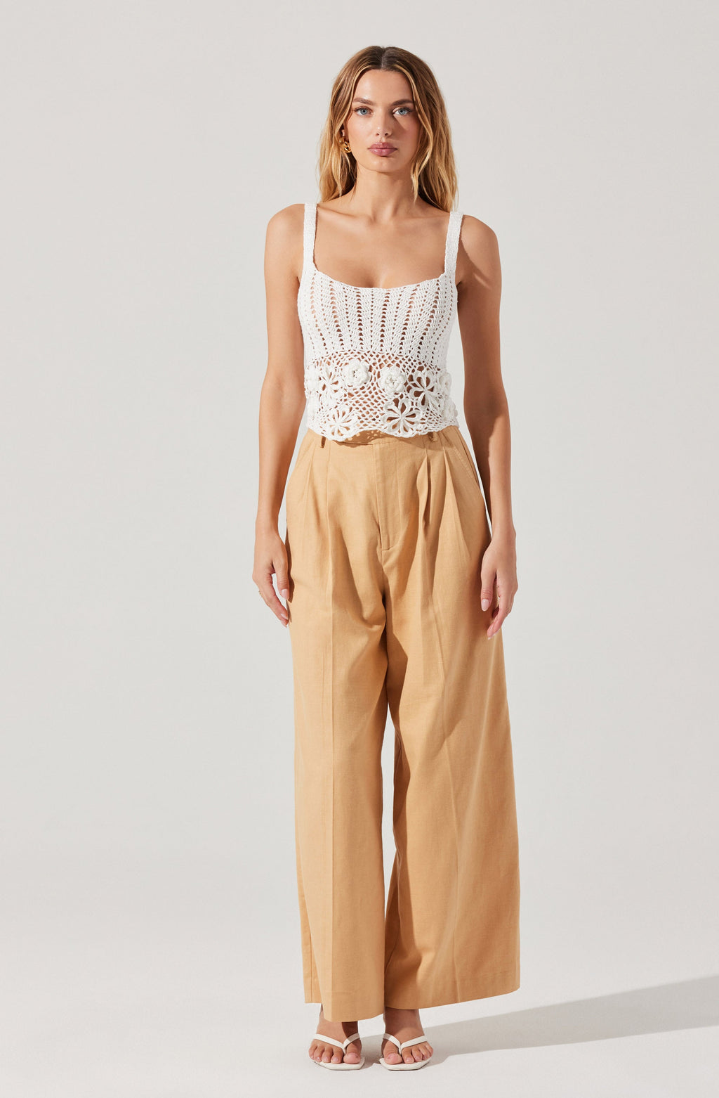 Everly Floral Crochet Sweater Top