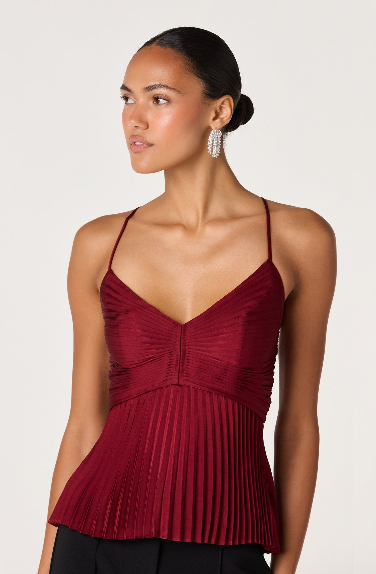 Blythe Pleated Peplum Tank Top