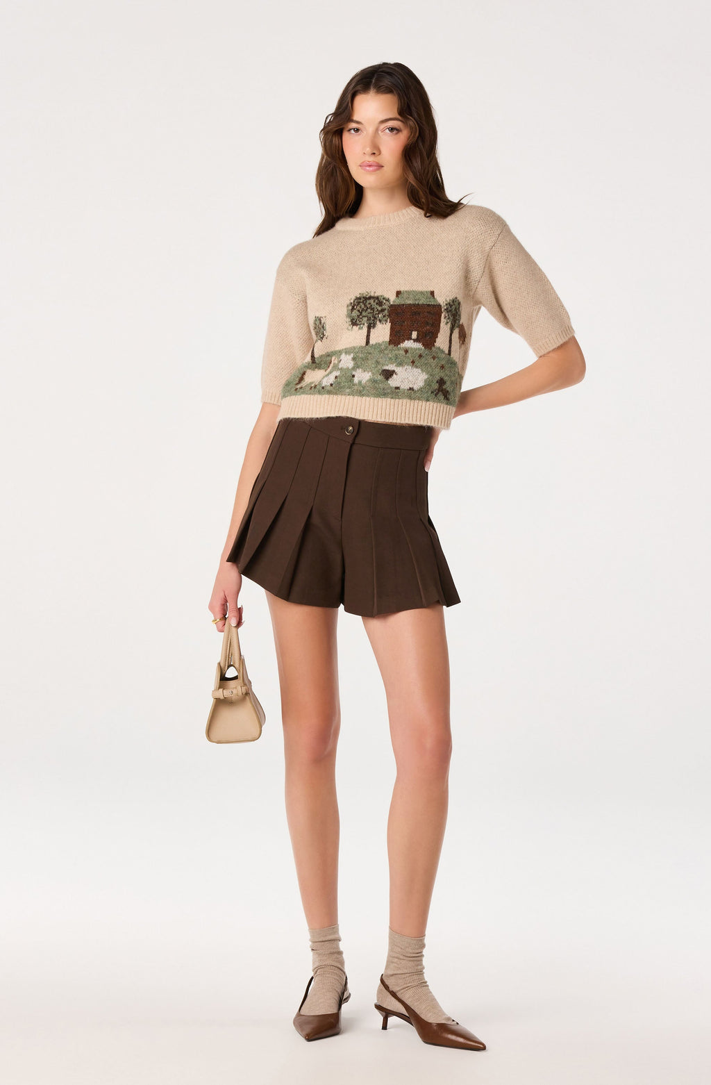 Colette Intarsia Short Sleeve Sweater