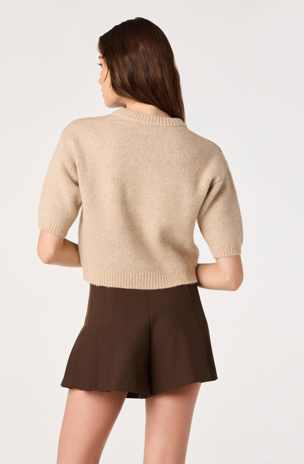 Colette Intarsia Short Sleeve Sweater