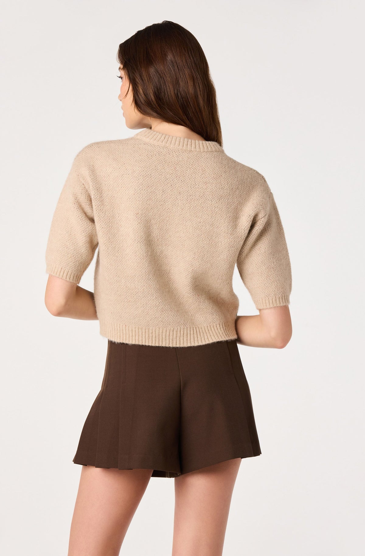 Colette Intarsia Short Sleeve Sweater