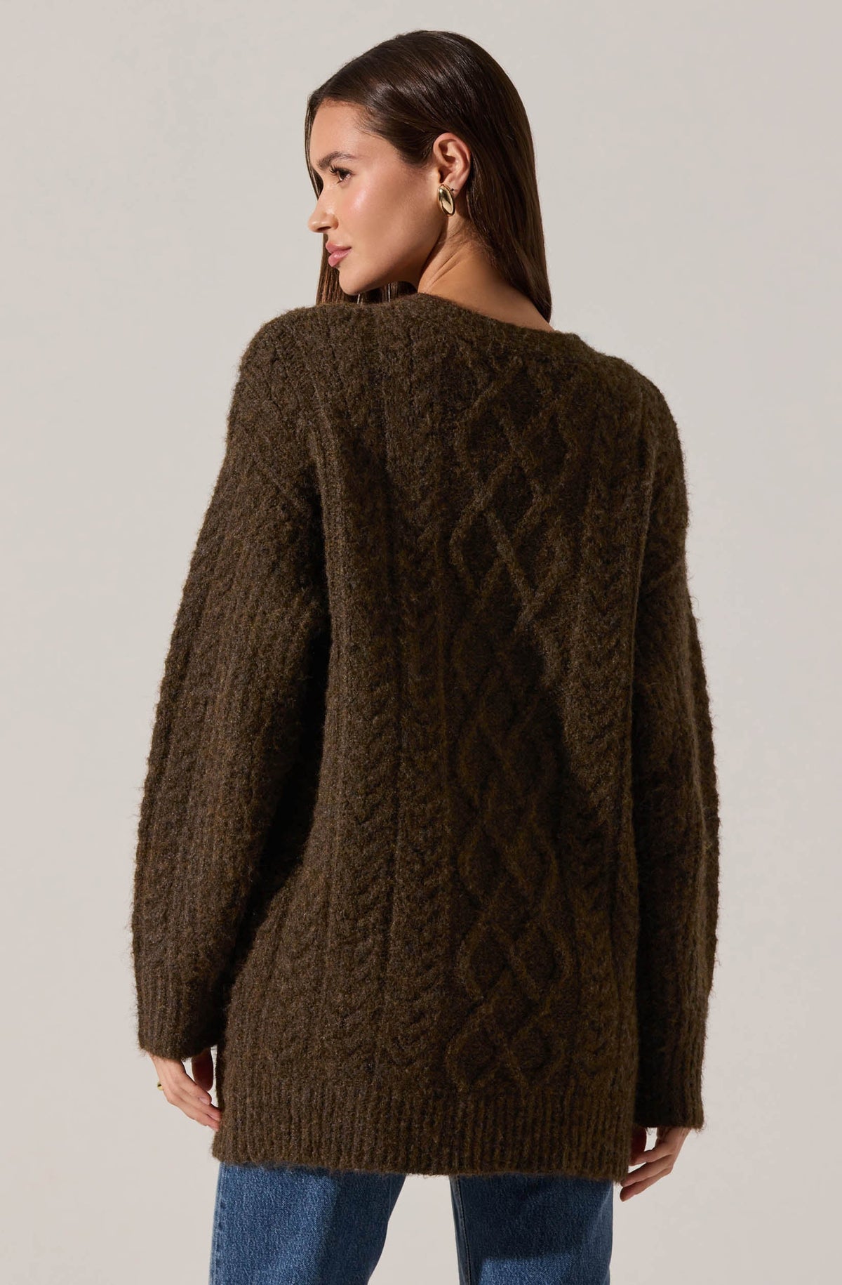 Charli Cable Knit Cardigan Sweater