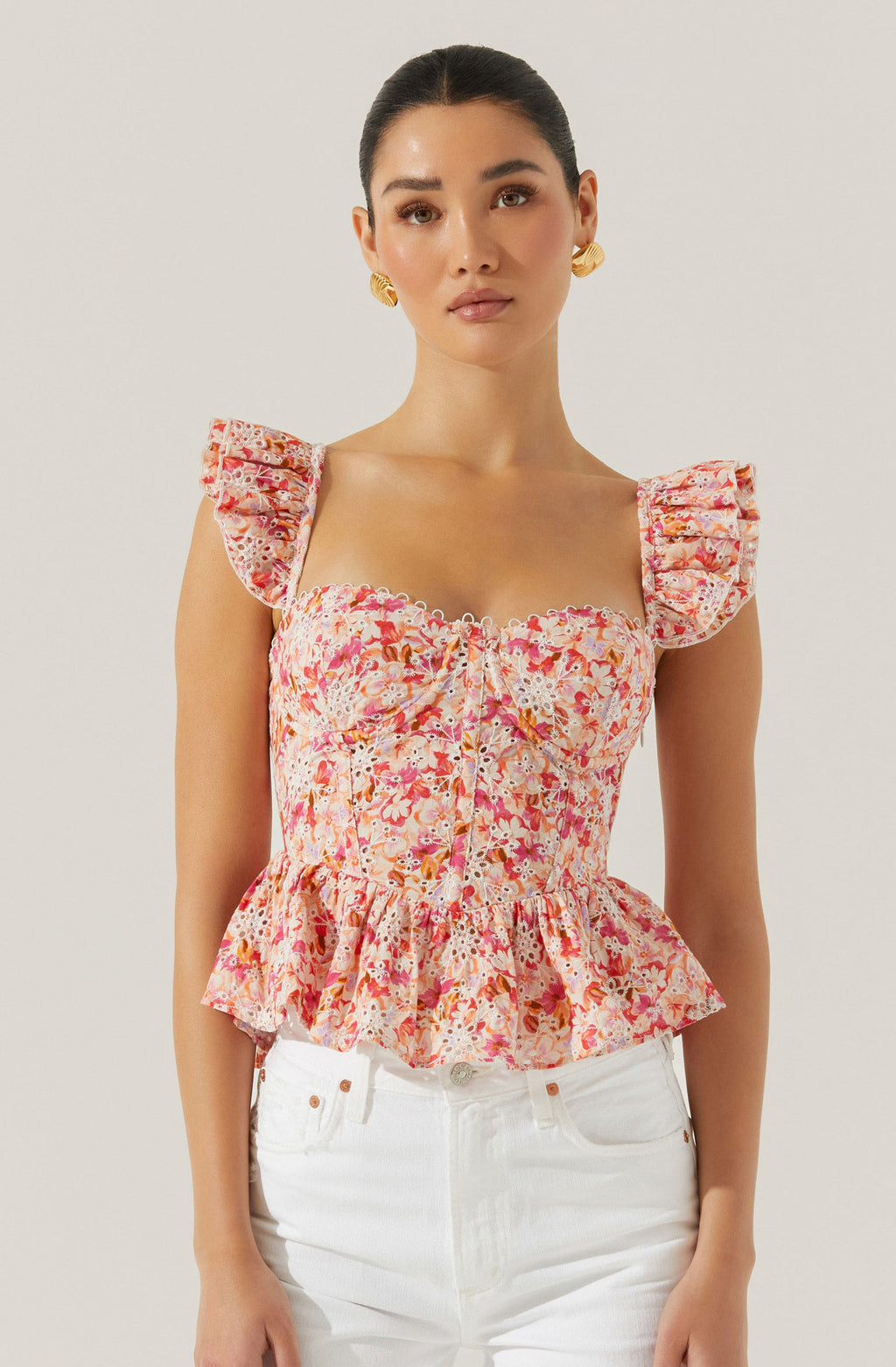 Baylin Floral Peplum Top