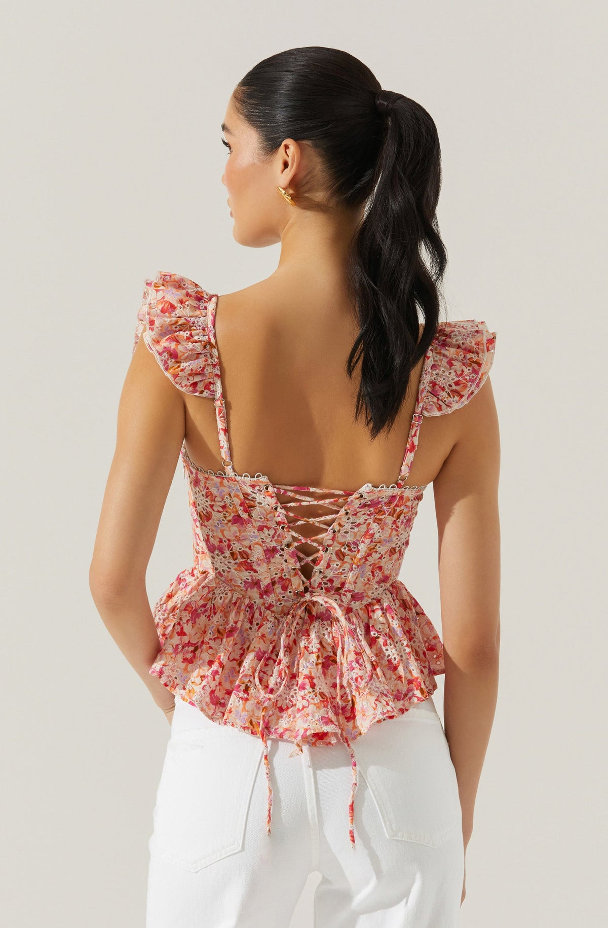 Baylin Floral Peplum Top