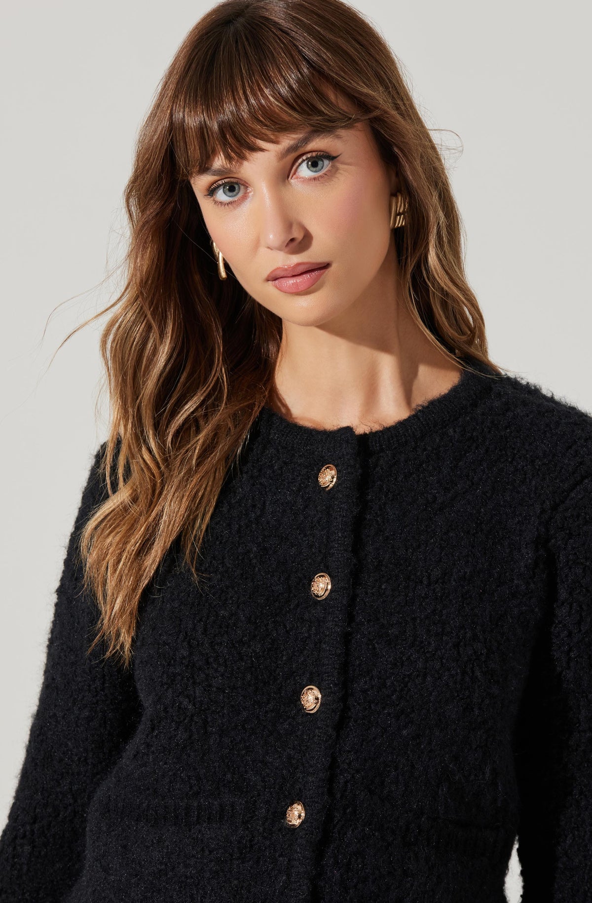 Myrtle Wool Blend Cardigan - Black