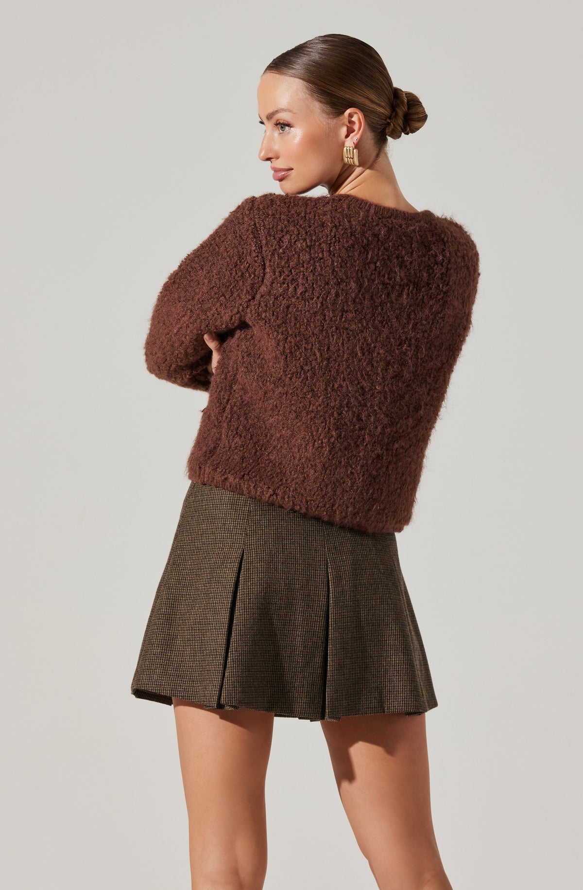 Myrtle Wool Blend Cardigan - Brown