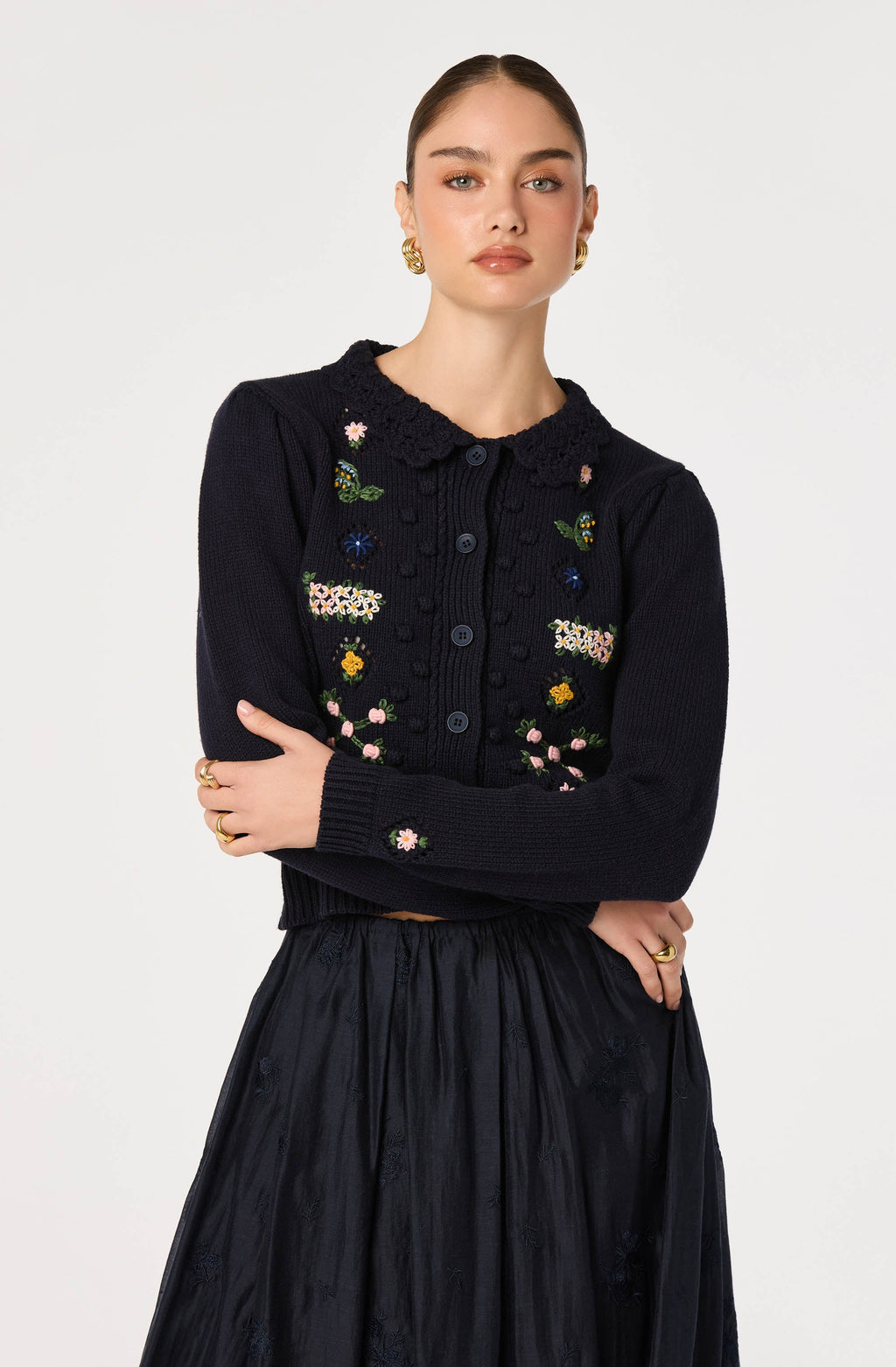 Dallyn Floral Embroidered Cardigan