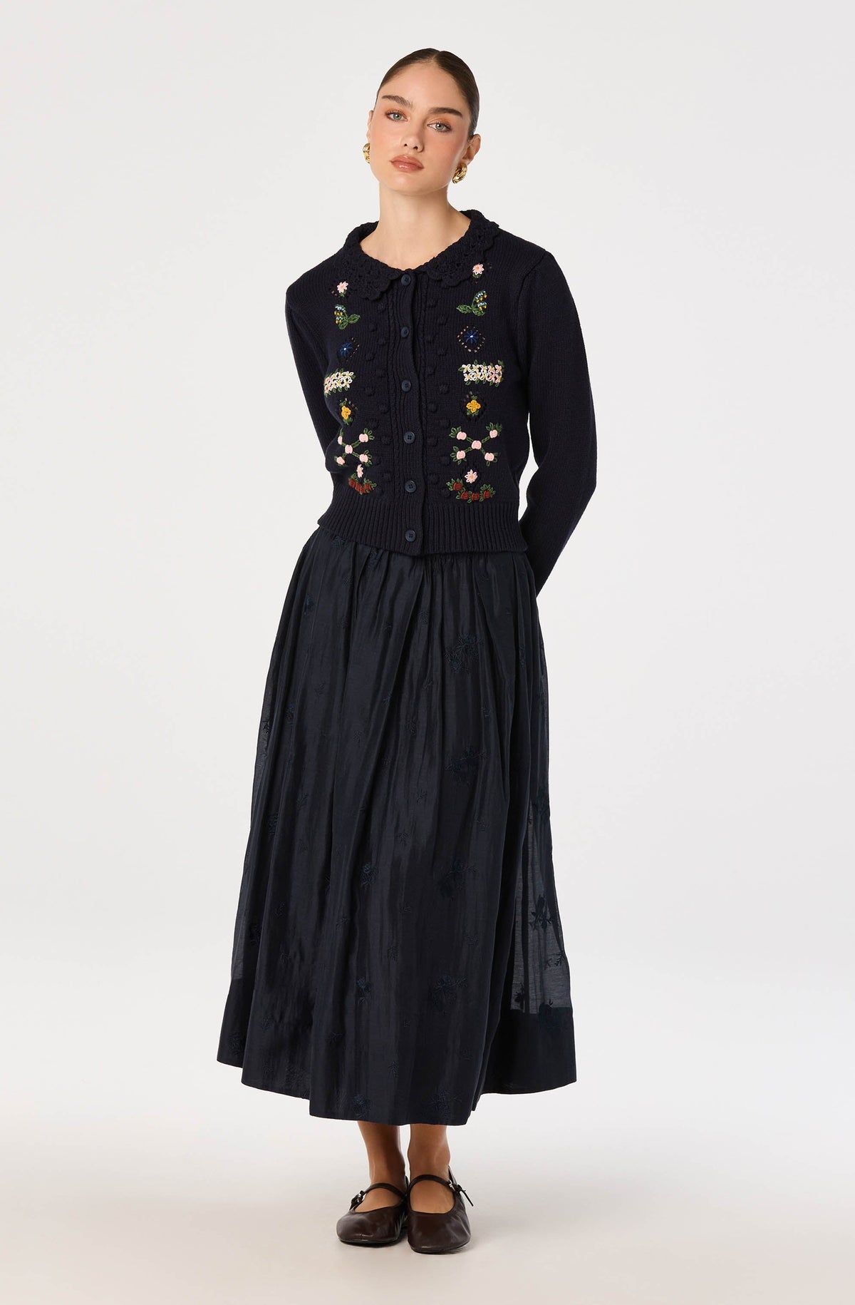 Dallyn Floral Embroidered Cardigan