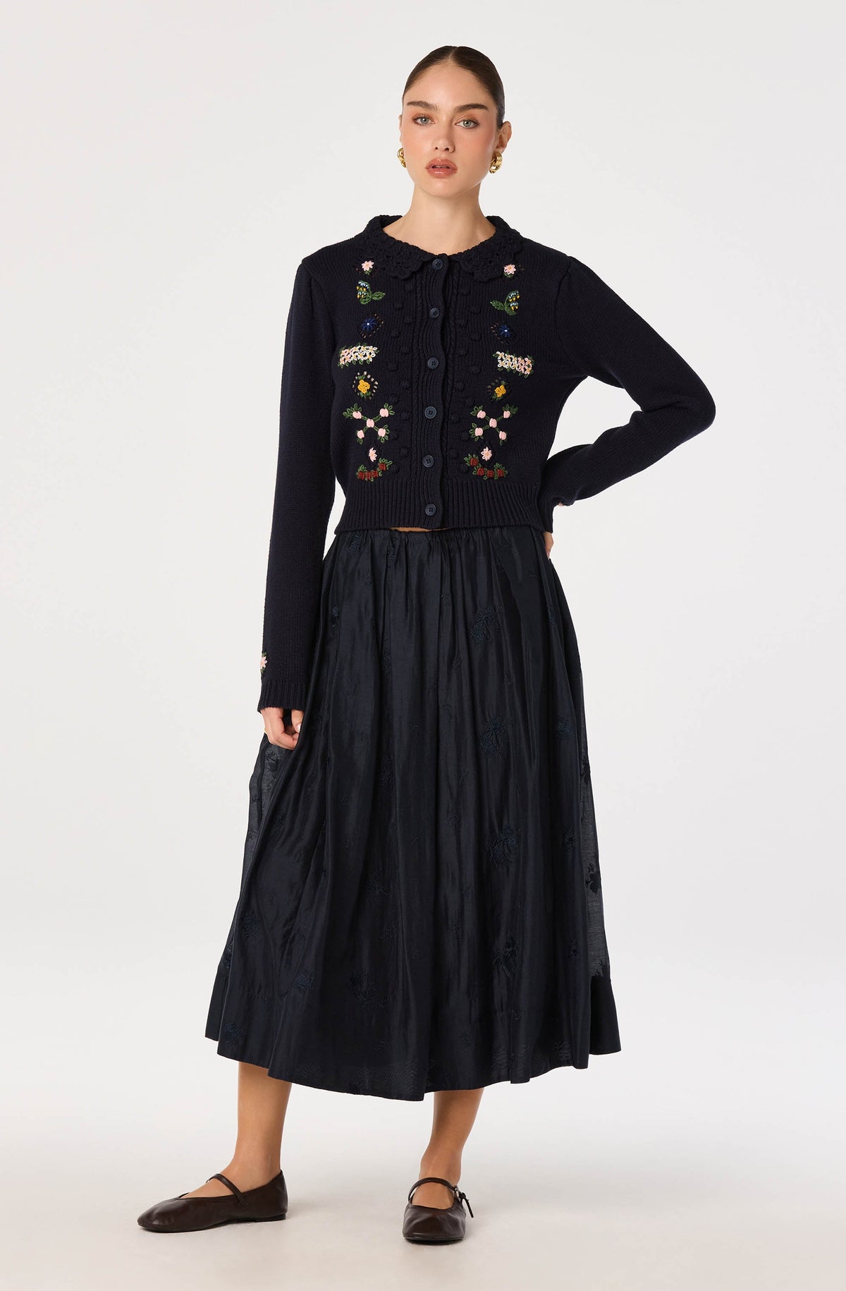 Dallyn Floral Embroidered Cardigan