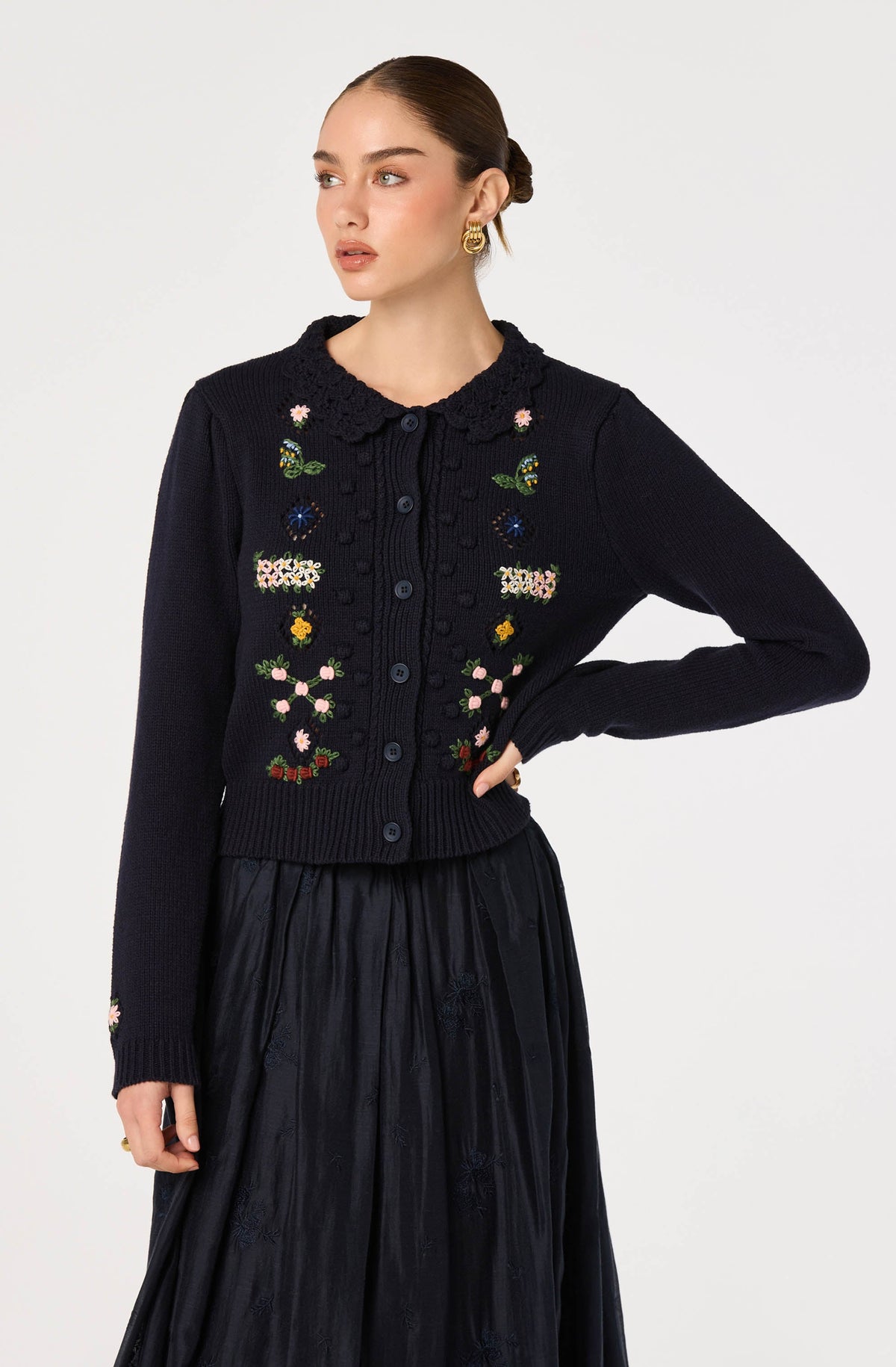 Dallyn Floral Embroidered Cardigan