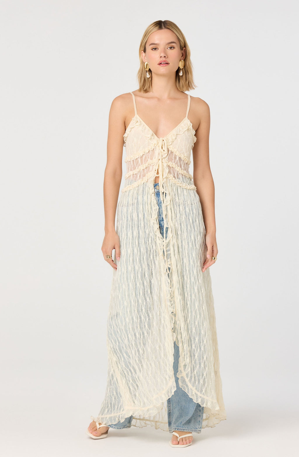 Sariyah Lace Flyaway Maxi Tunic Top