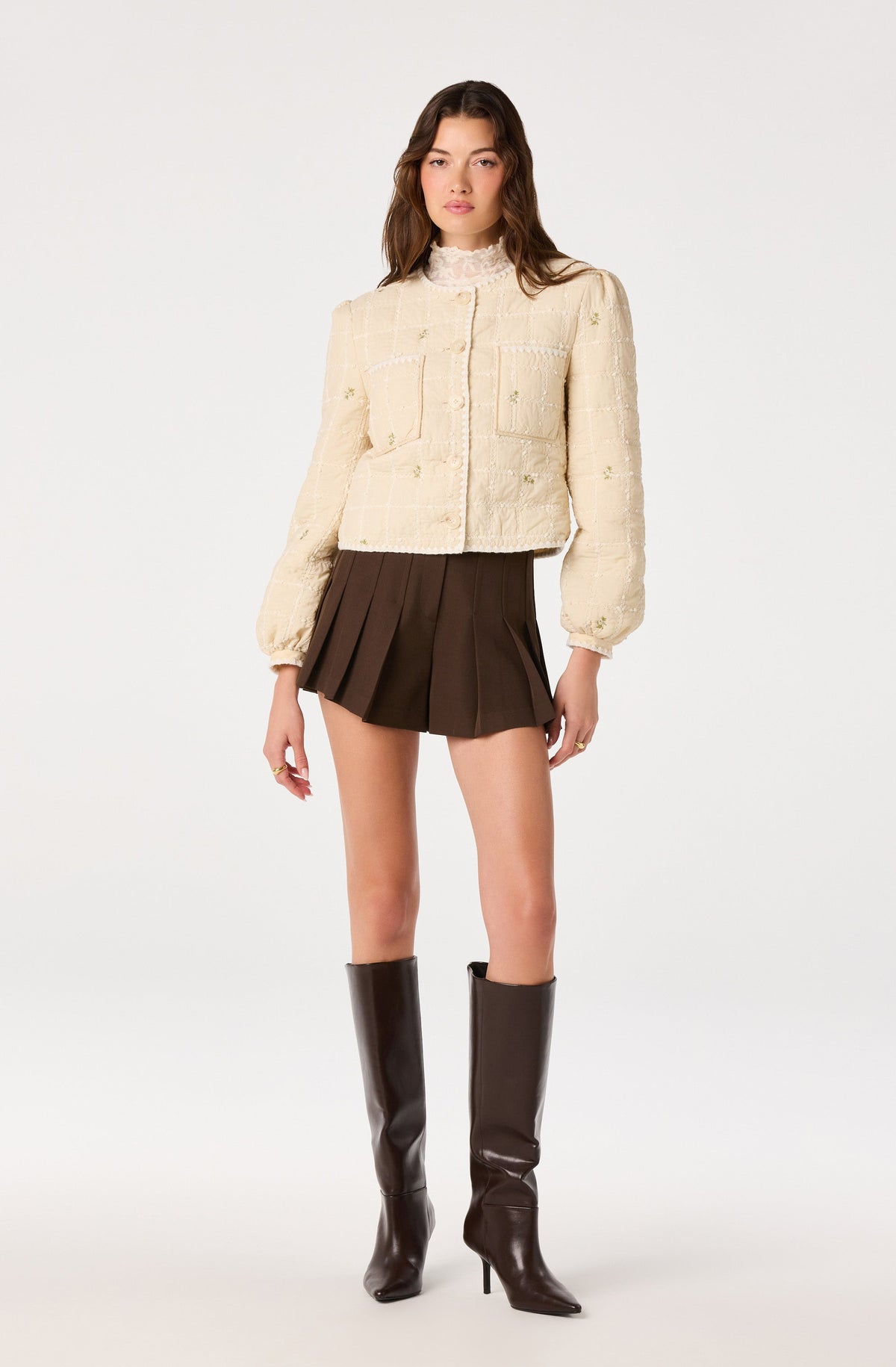 Belicia Quilted Floral Embroidered Jacket