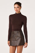Lida Plaid Mock Neck Top