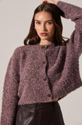 Sebille Textured Fuzzy Knit Cardigan