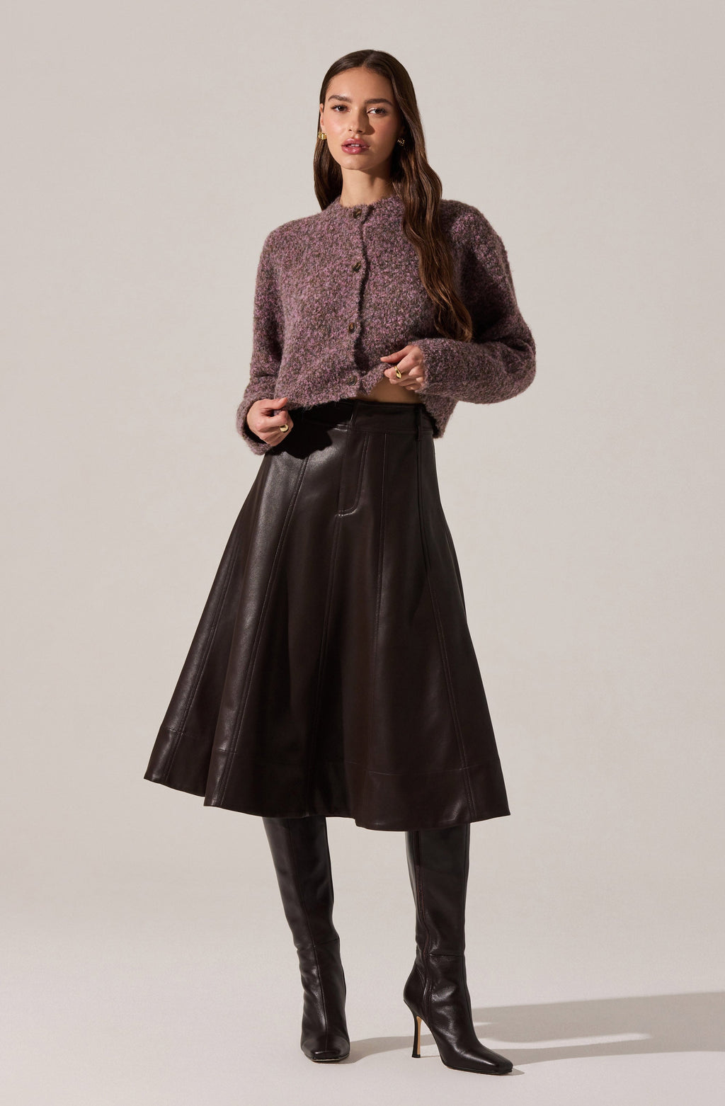 Sebille Textured Fuzzy Knit Cardigan