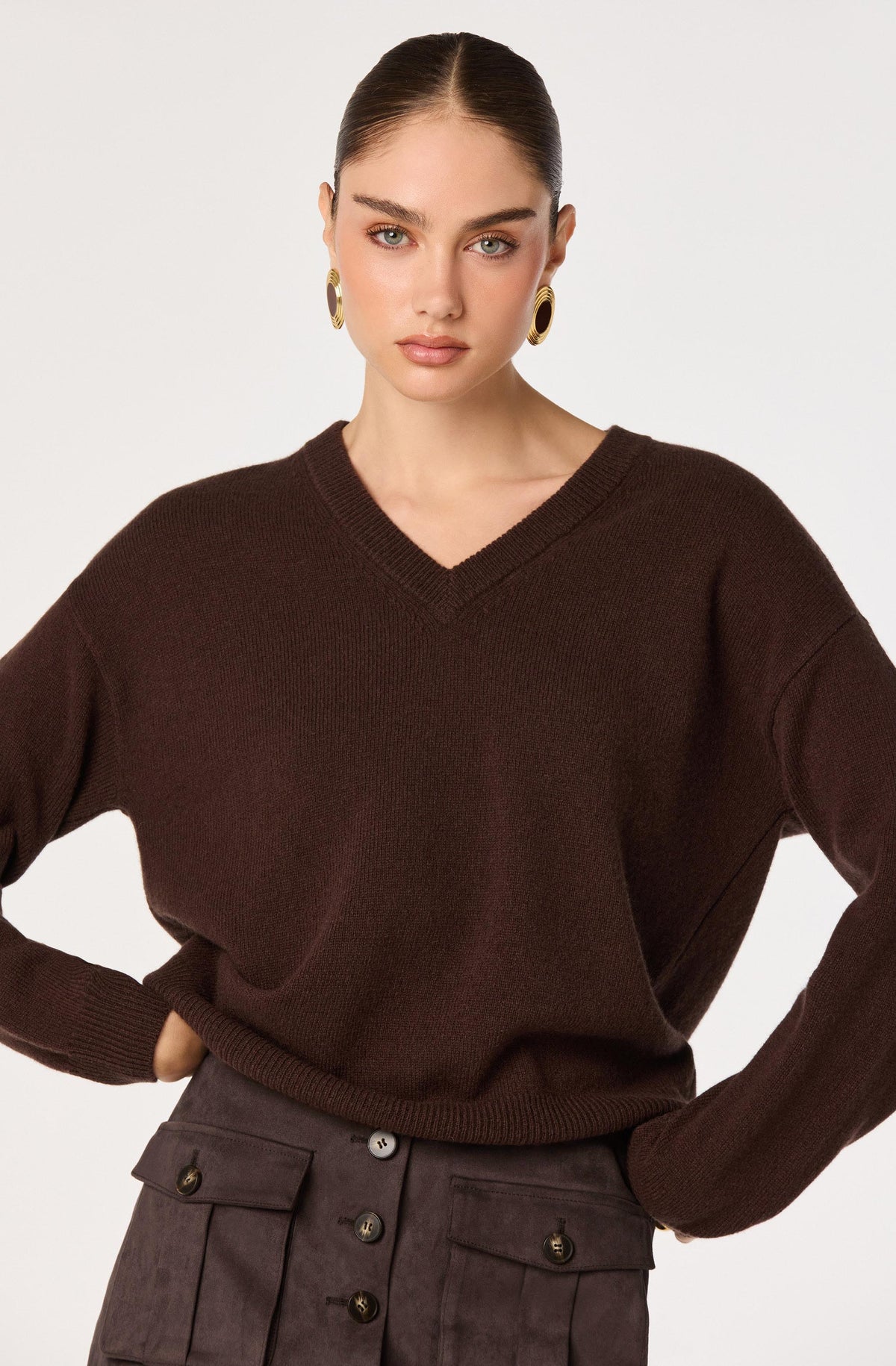 Bowie Heather V-Neck Sweater