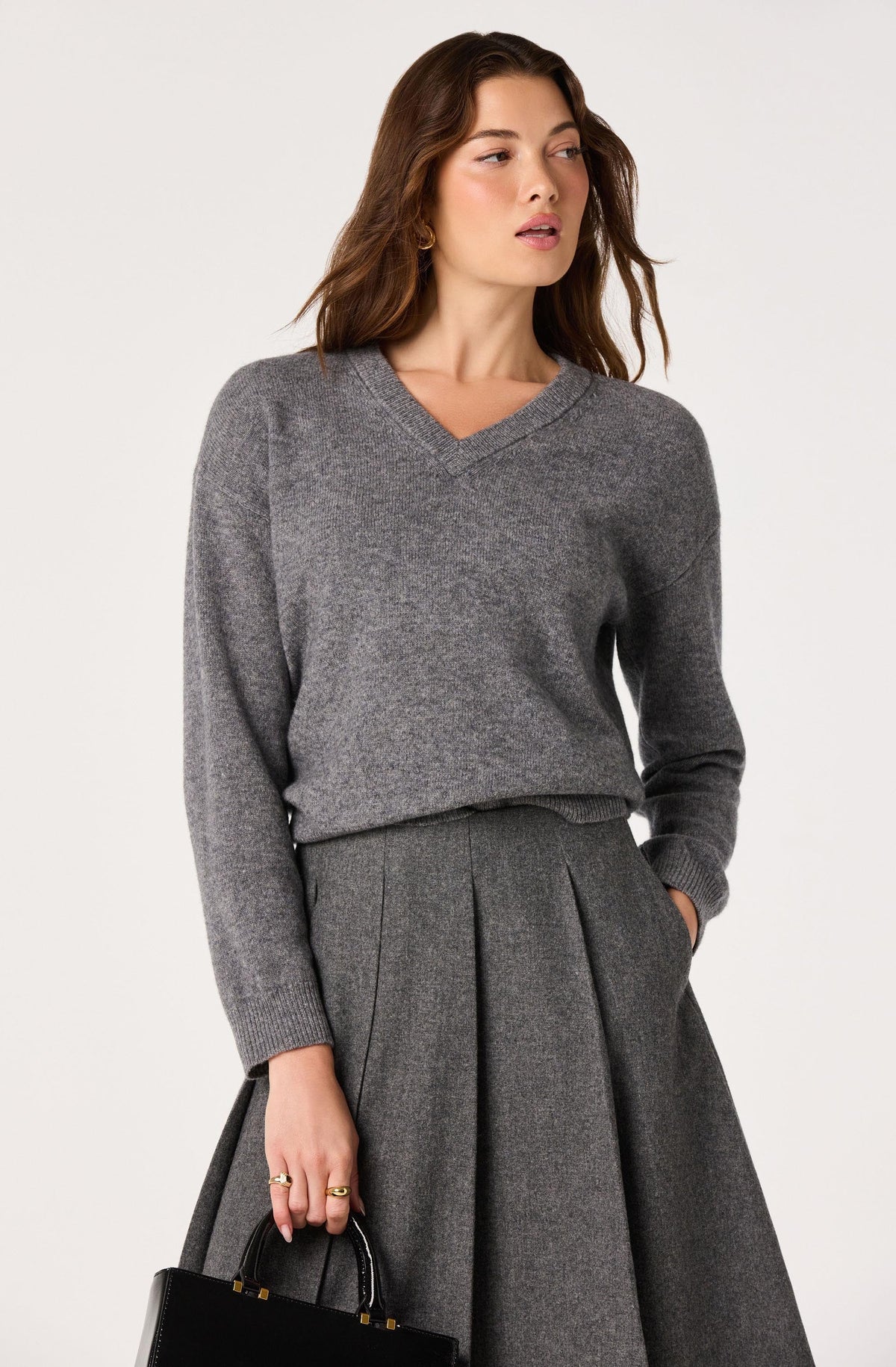 Bowie Heather V-Neck Sweater