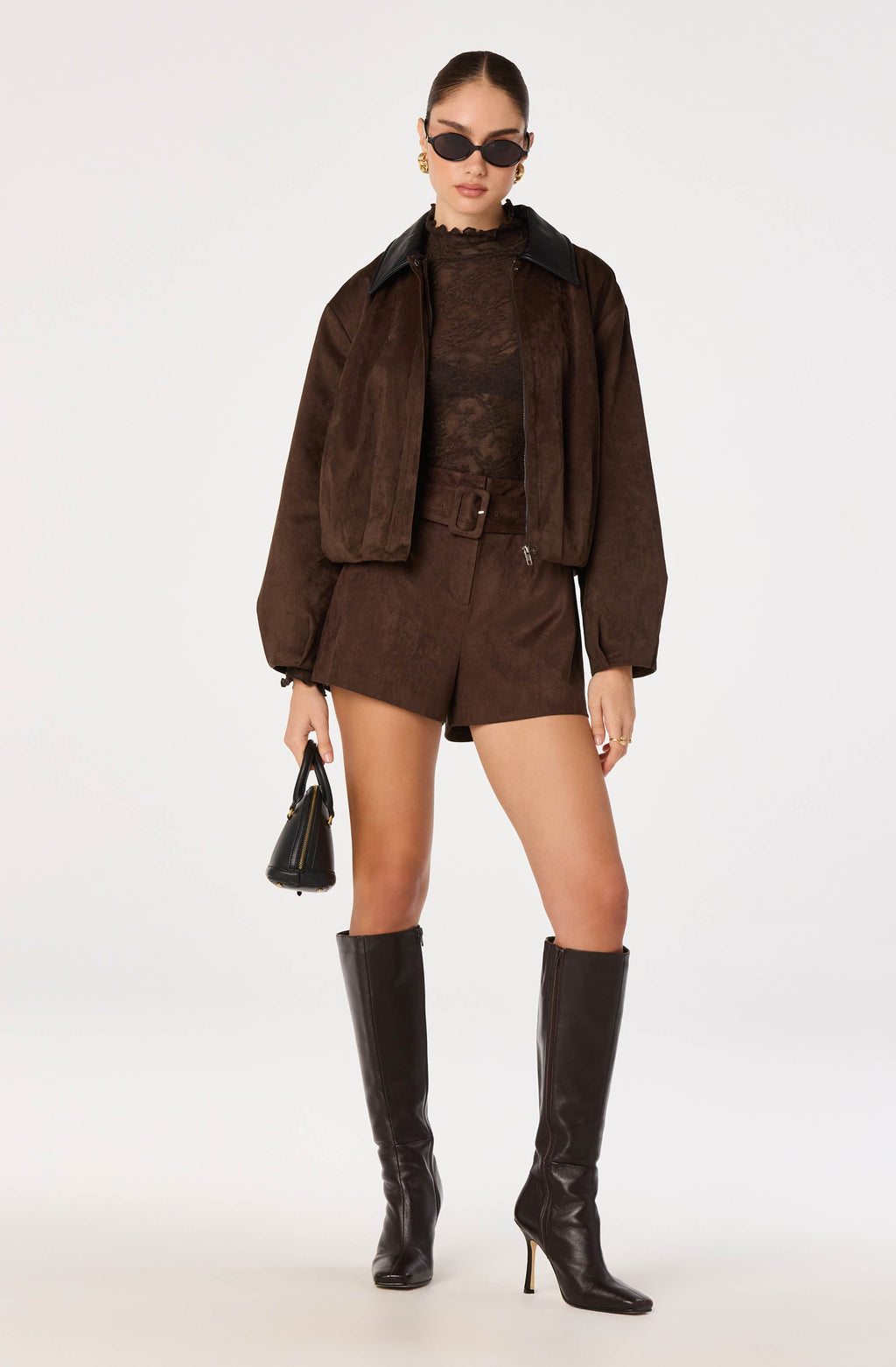 Kyra Sheer Mesh Mock Neck Top