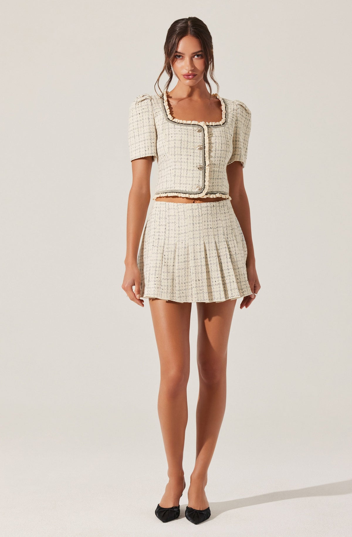 Zoela Contrast Trim Tweed Jacket