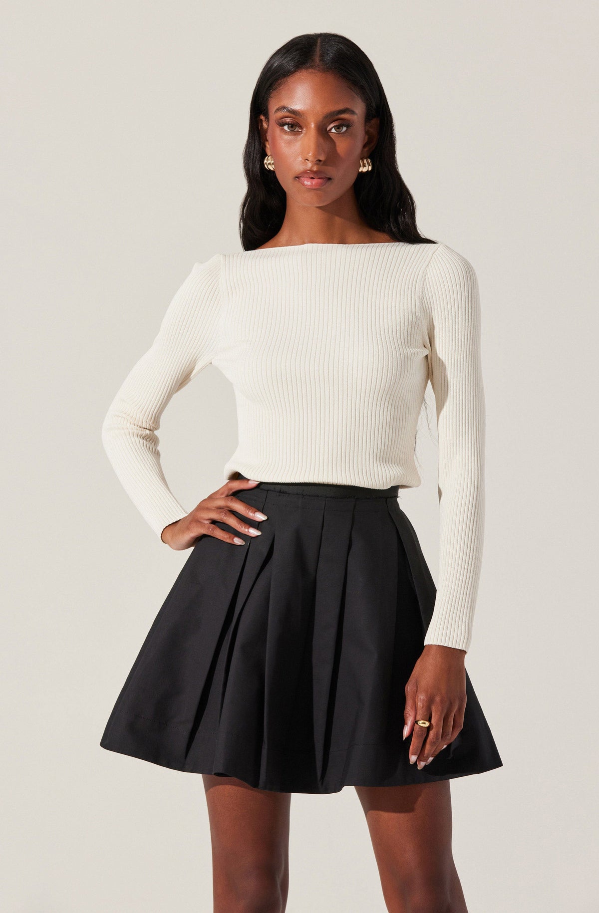 Lauryn Contrast Bow Back Sweater