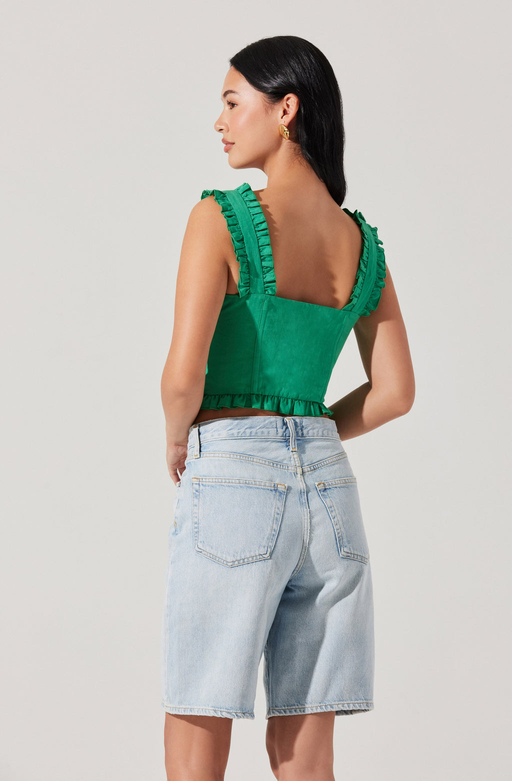 Raelyn Ruffle Trim Corset Top