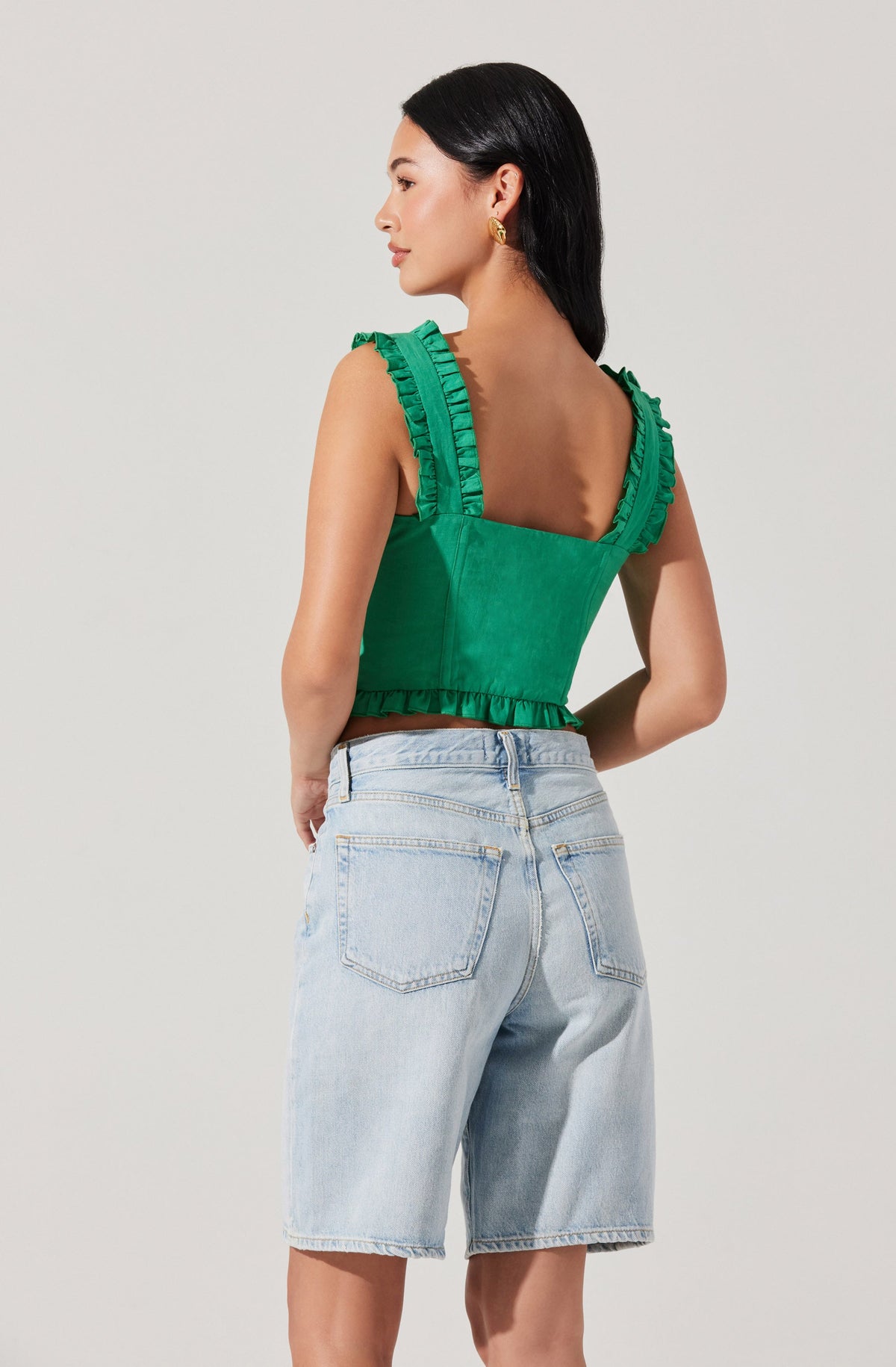 Raelyn Ruffle Trim Corset Top