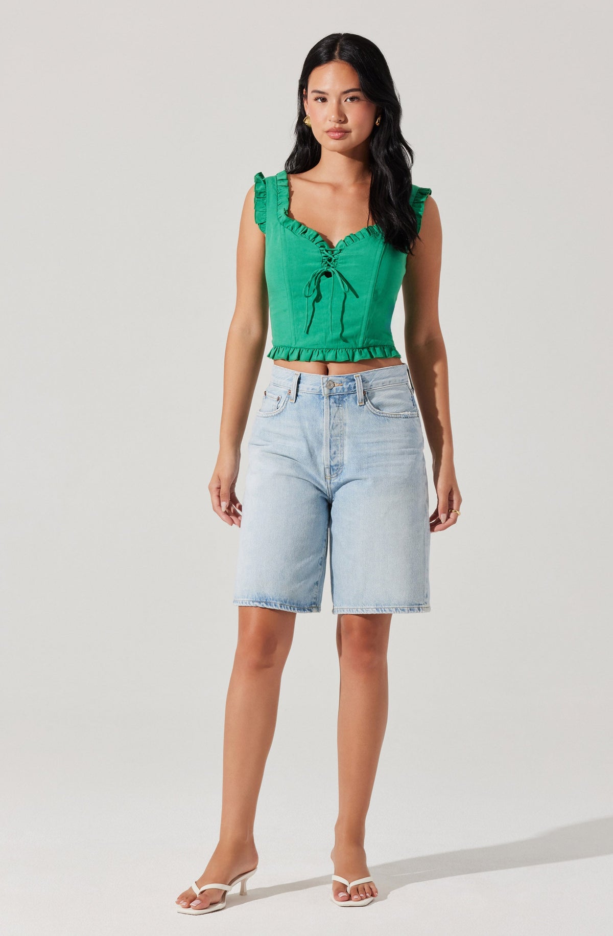 Raelyn Ruffle Trim Corset Top