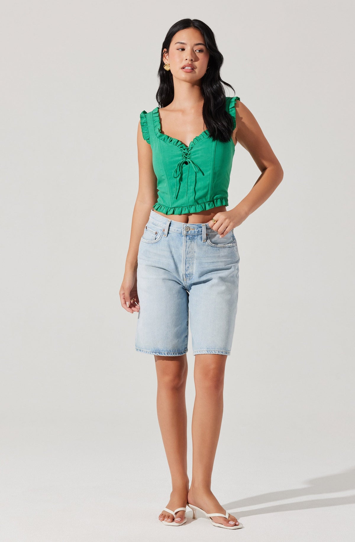 Raelyn Ruffle Trim Corset Top