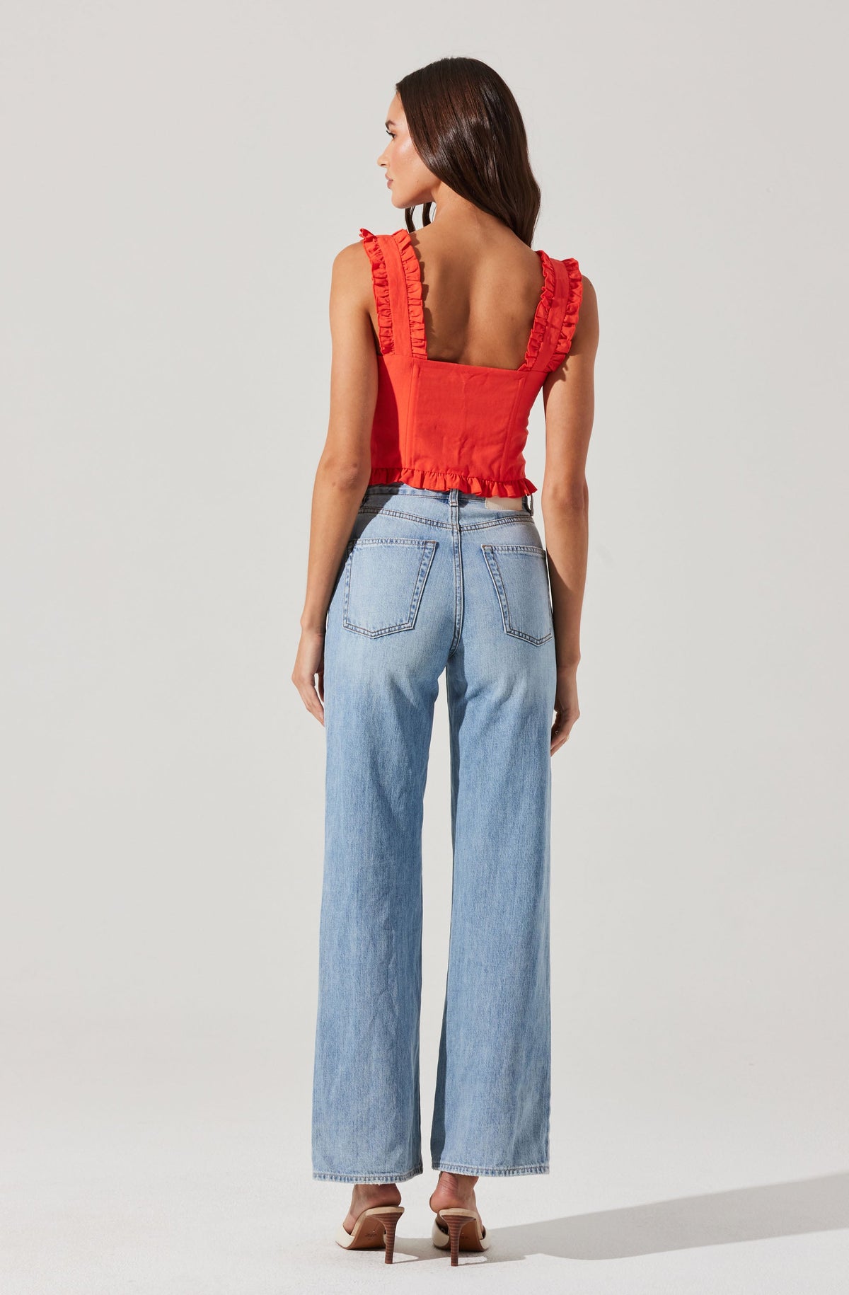 Raelyn Ruffle Trim Corset Top