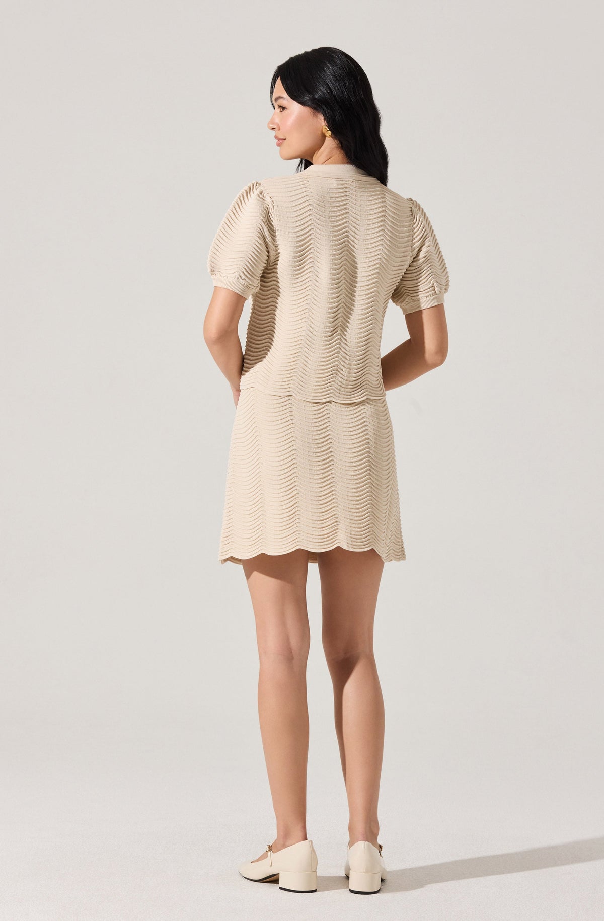 Perrine Scalloped Short Sleeve Cardigan