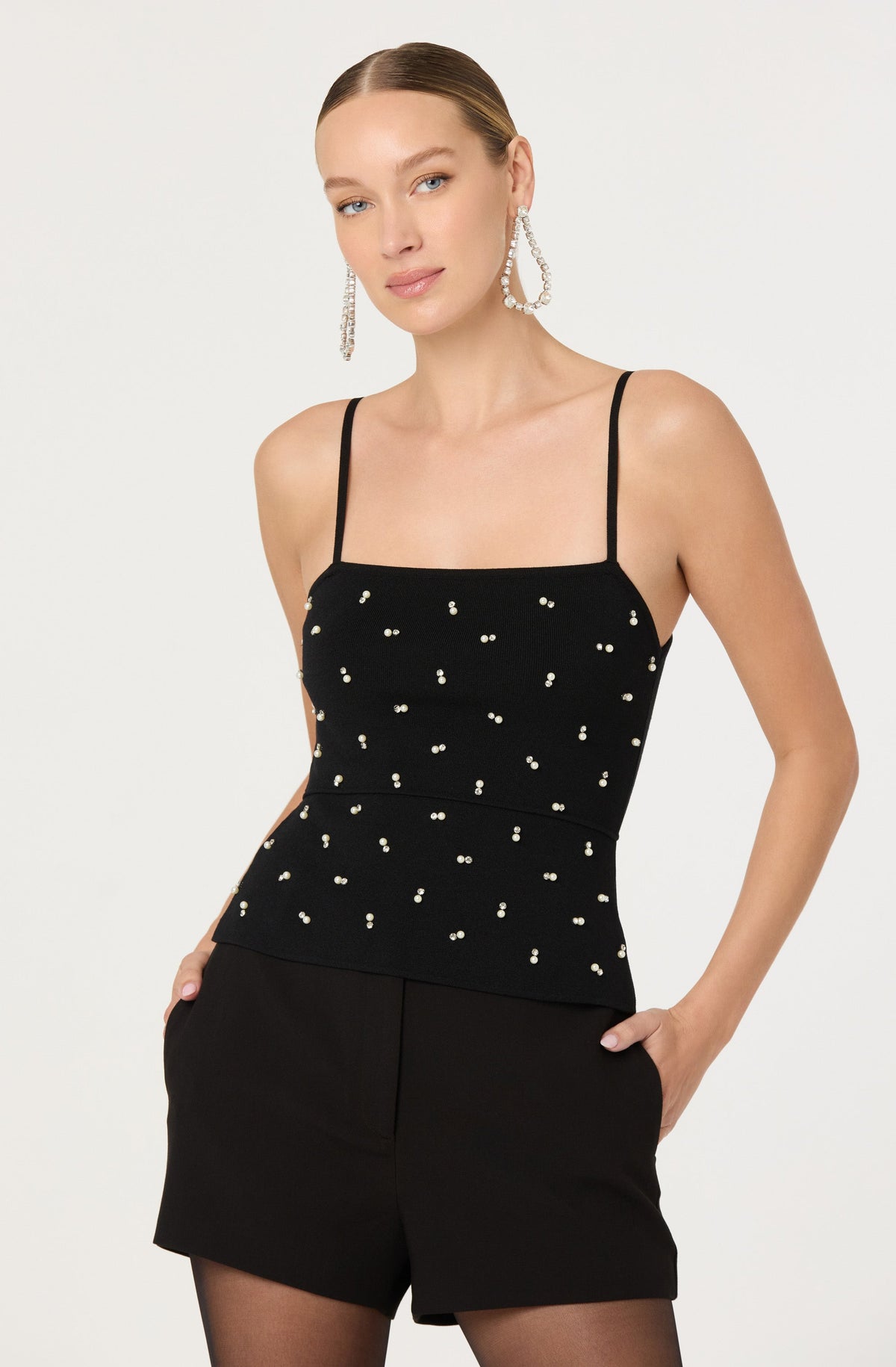 Adde Pearl Rhinestone Sweater Tank