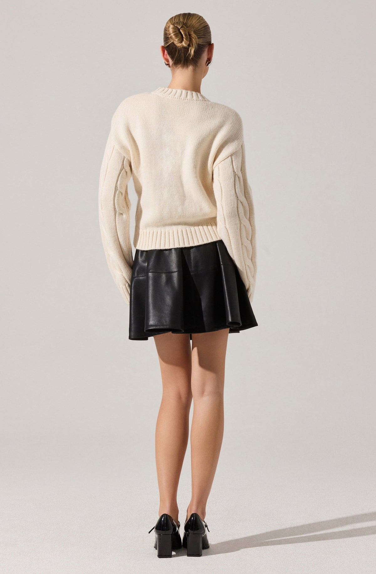 Pennina Pearl Embellished Cable Sweater