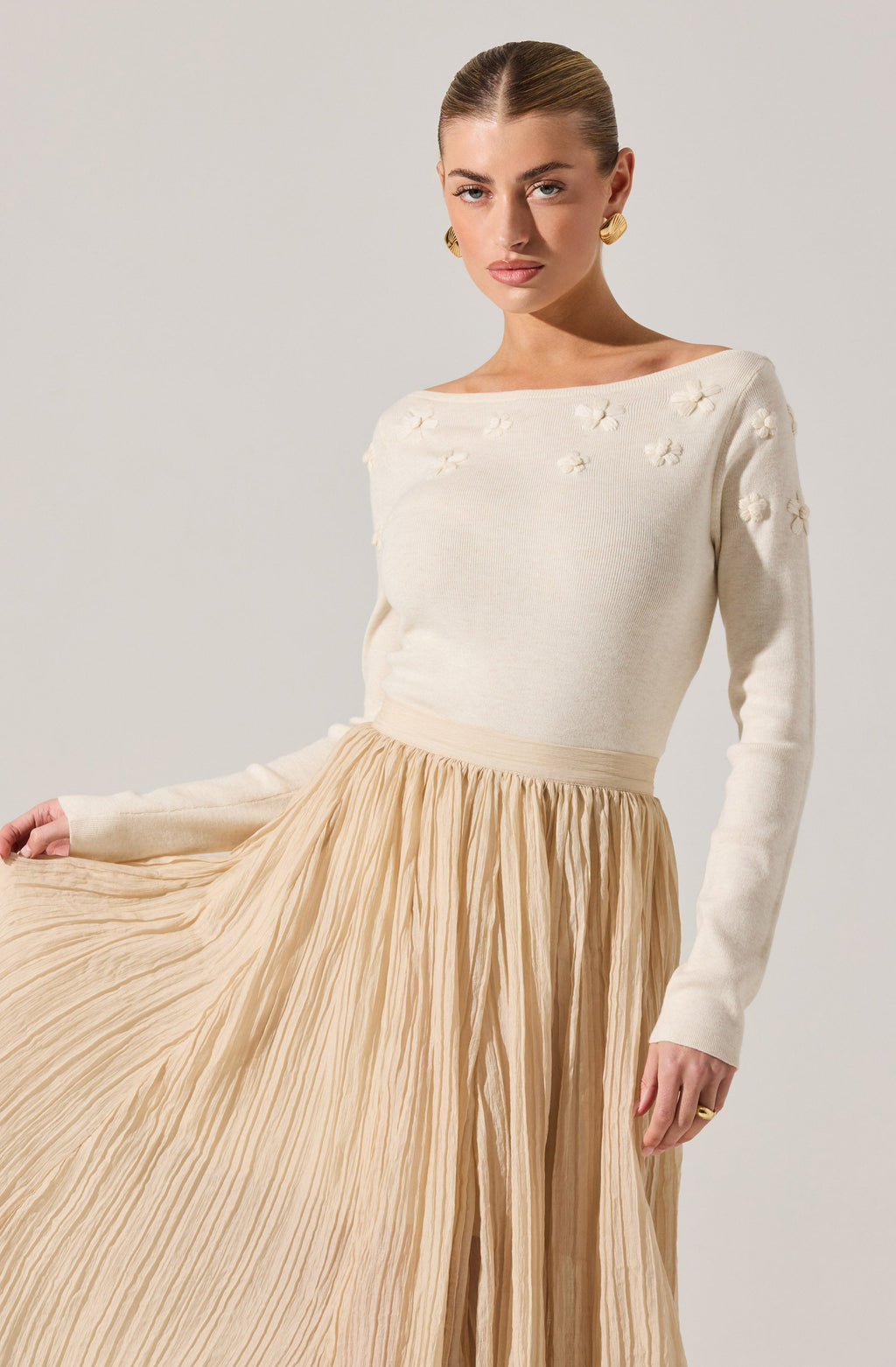 Bluma Embroidered Boatneck Sweater