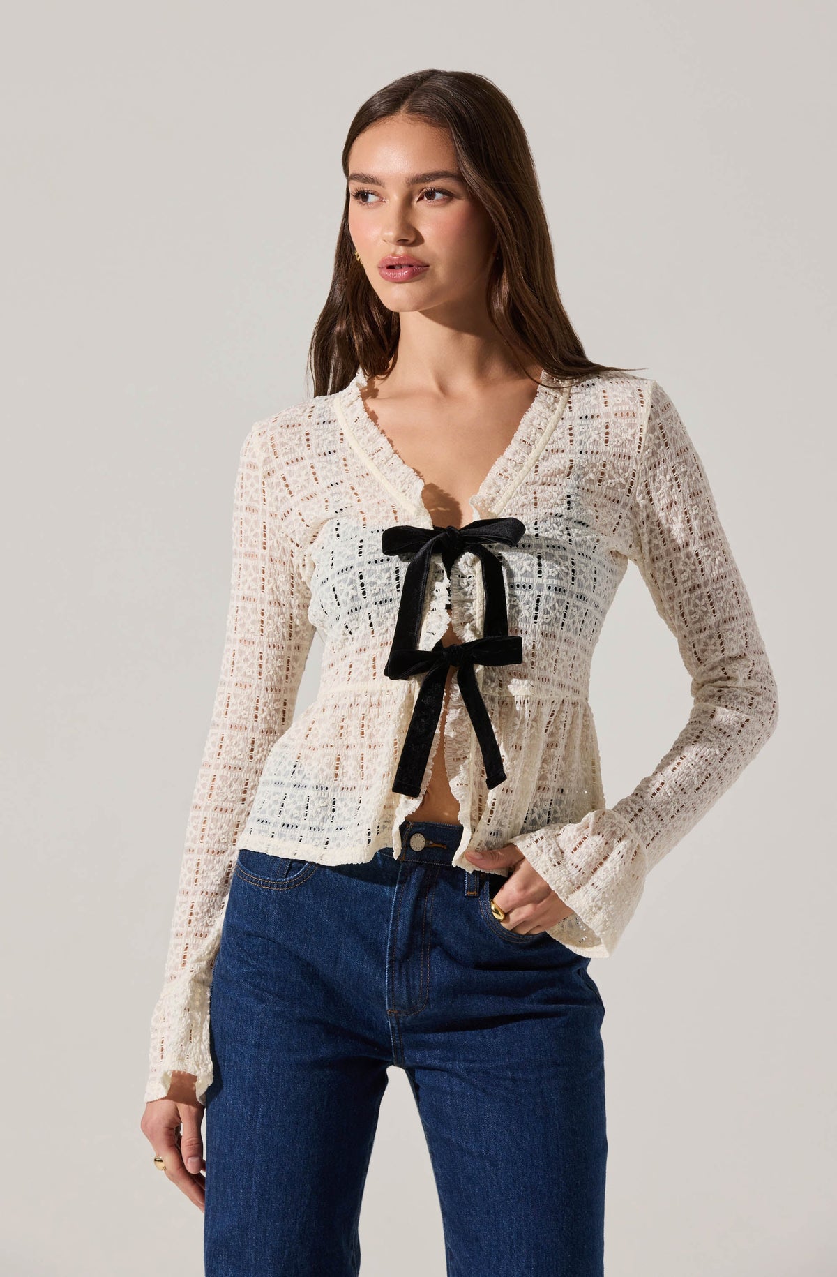 Miliana Contrast Bow Top