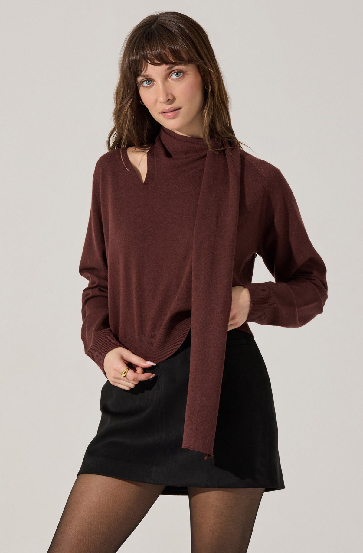 Silvana Cutout Scarf Sweater