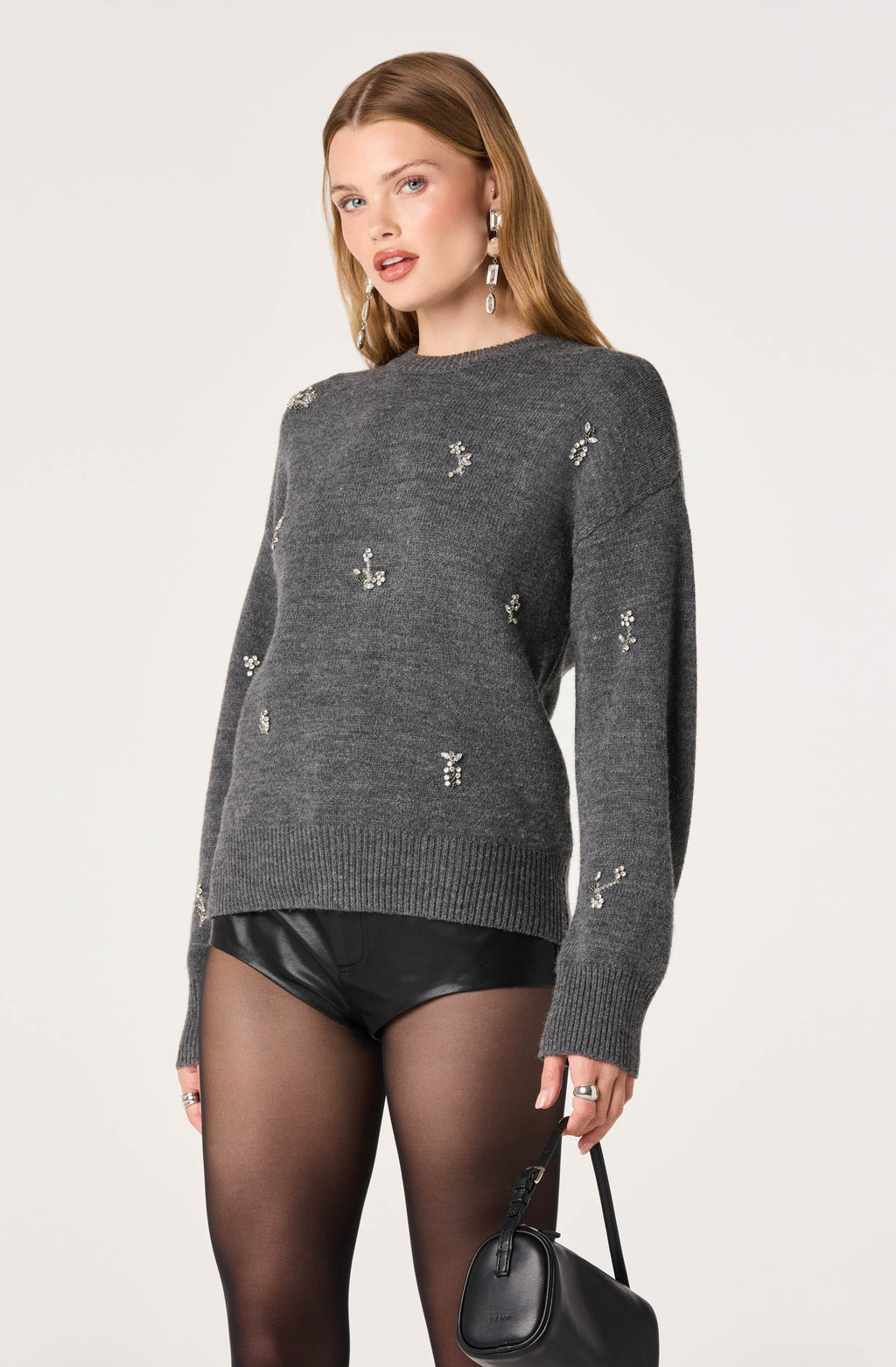 Selbie Rhinestone Embellished Knit Sweater