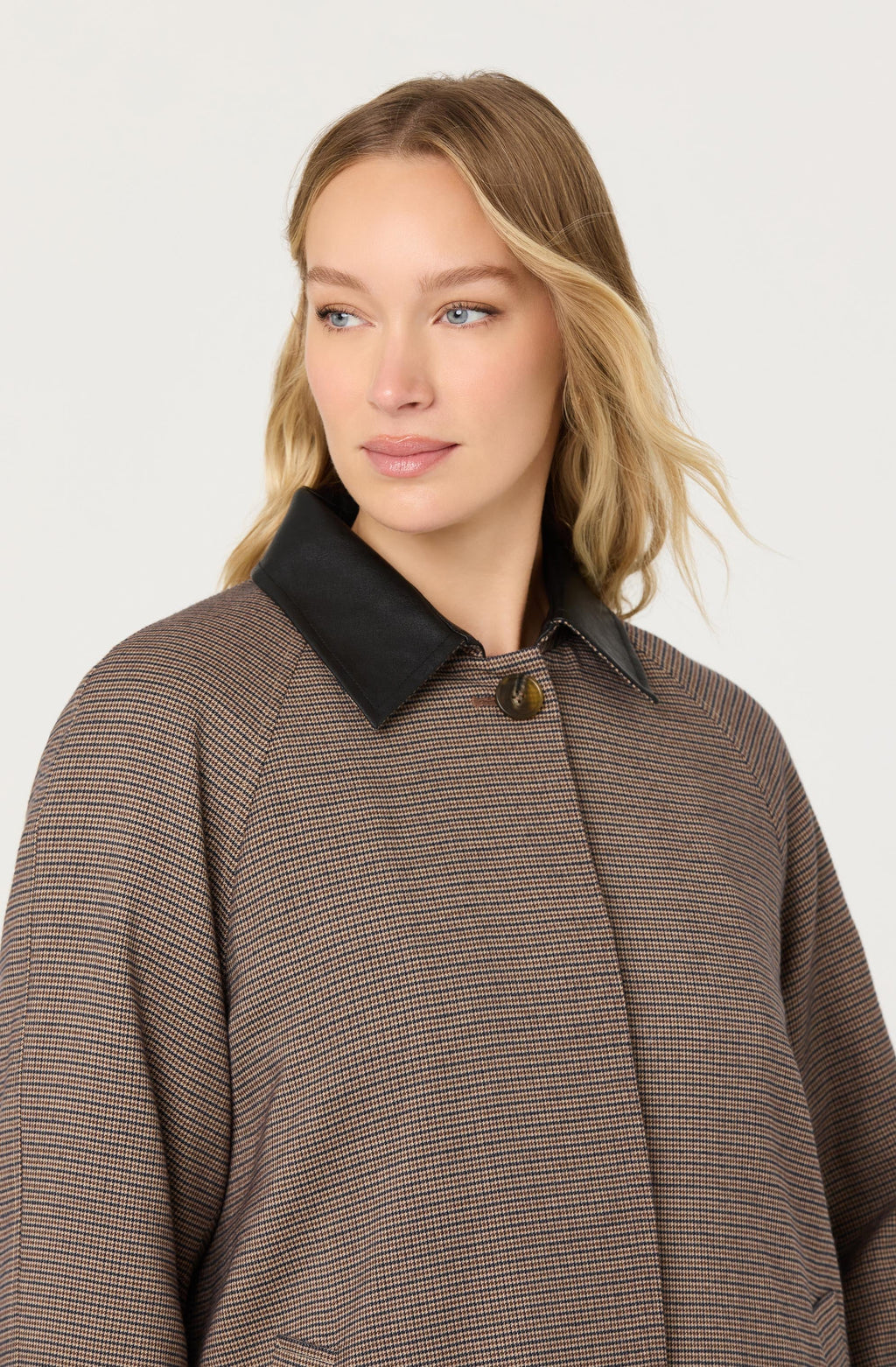 Raiden Contrast Plaid Trench Coat
