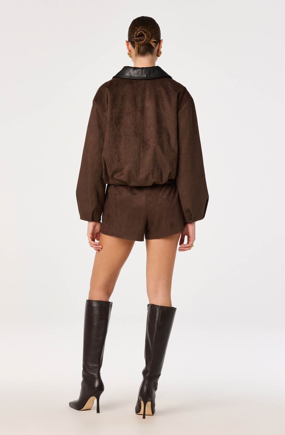 Raevin Faux Suede Bomber Jacket