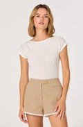 River Open-Knit Eyelet Tee