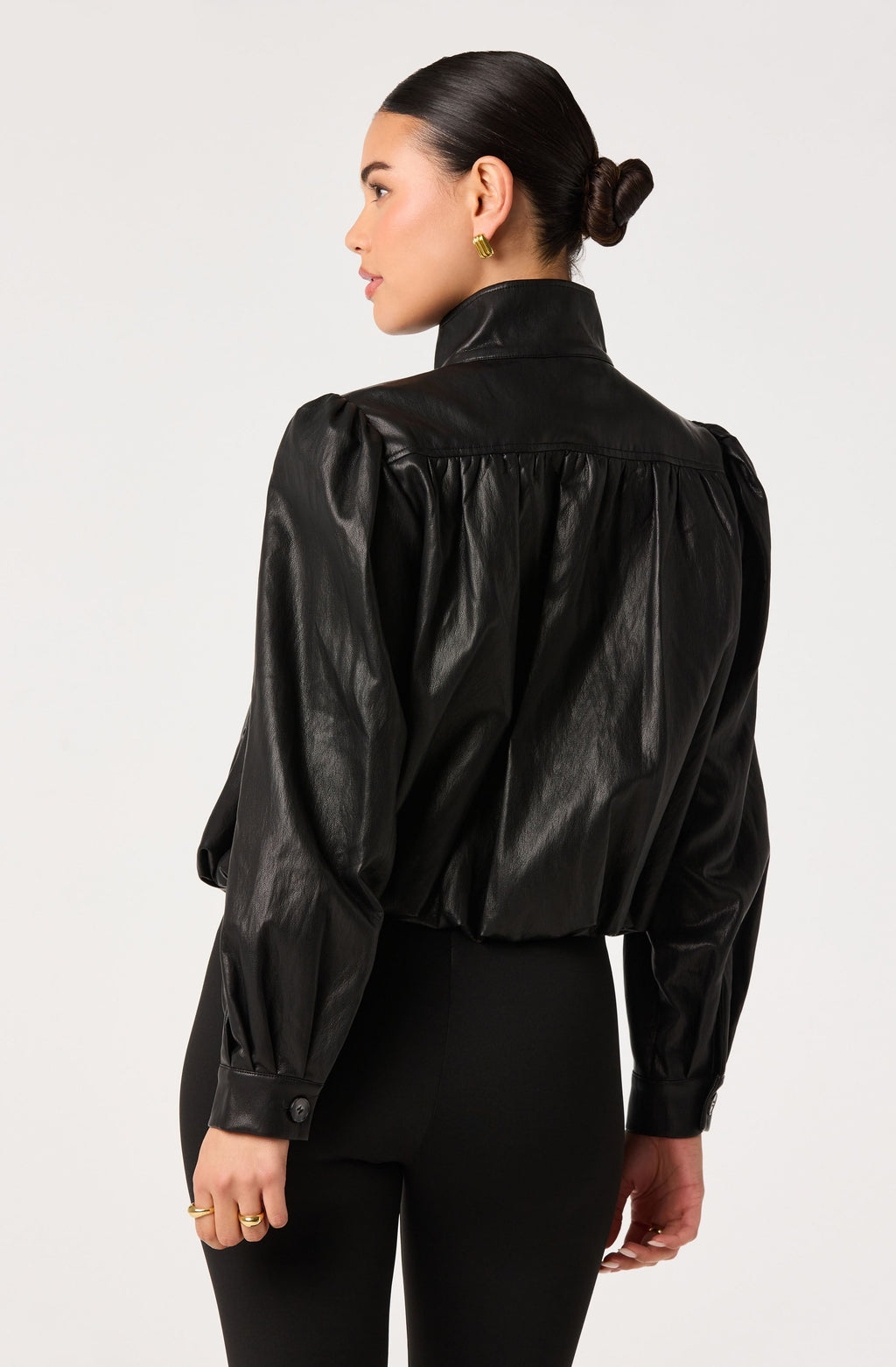 Estero Faux Leather Bomber Jacket