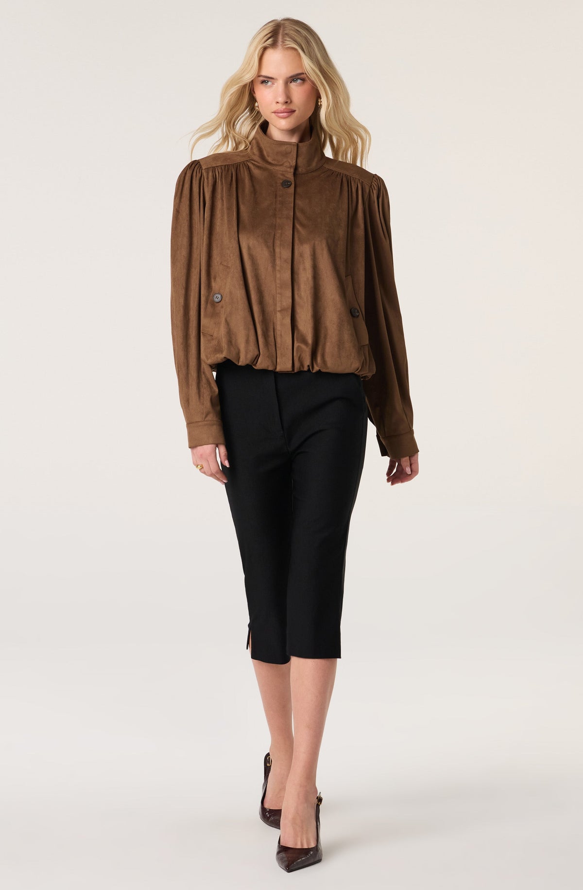 Estero Faux Suede Bomber Jacket