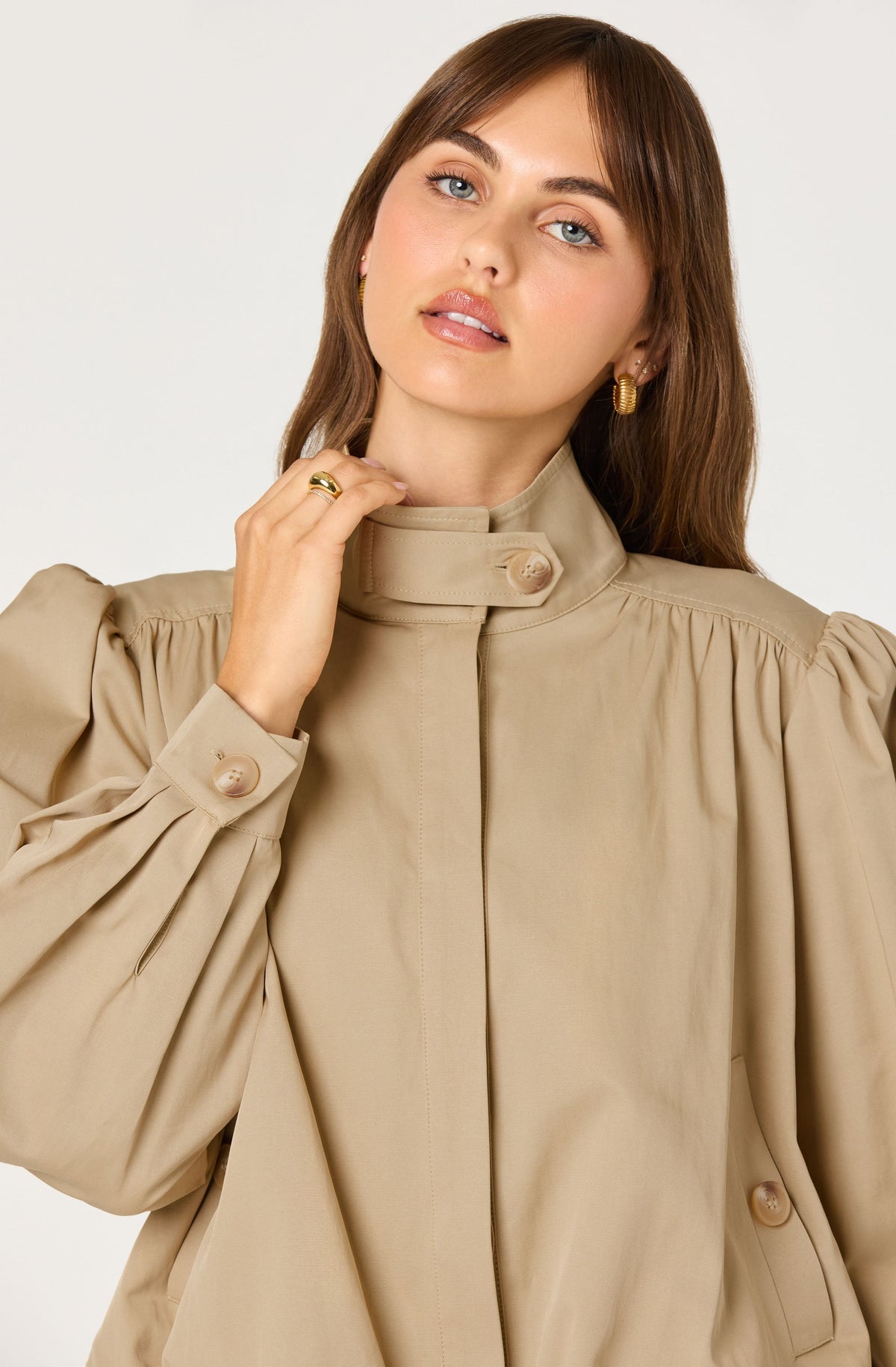 Estero Gathered Sleeve Bomber Jacket