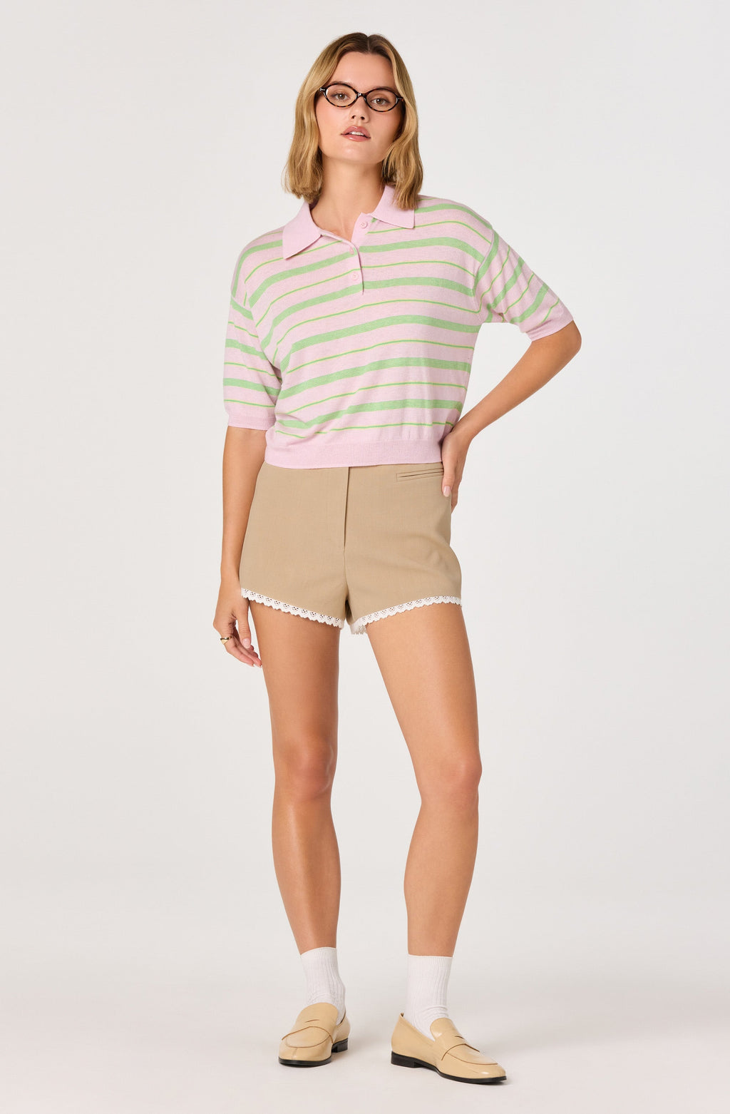 Scottie Striped Knit Polo Sweater