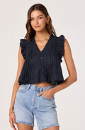Julie Flutter Sleeve Cropped Top