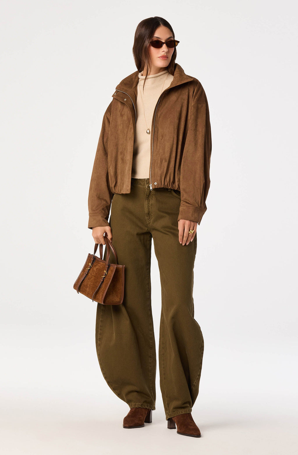 Cooper Faux Suede Bomber Jacket