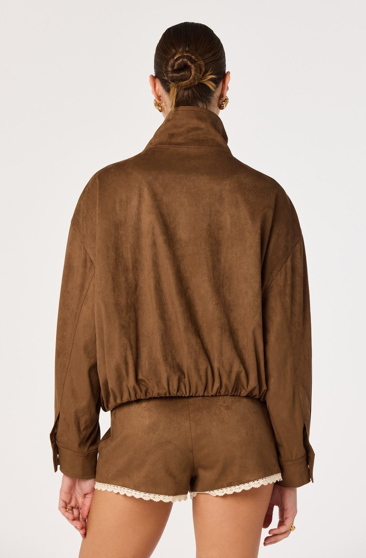 Cooper Faux Suede Bomber Jacket