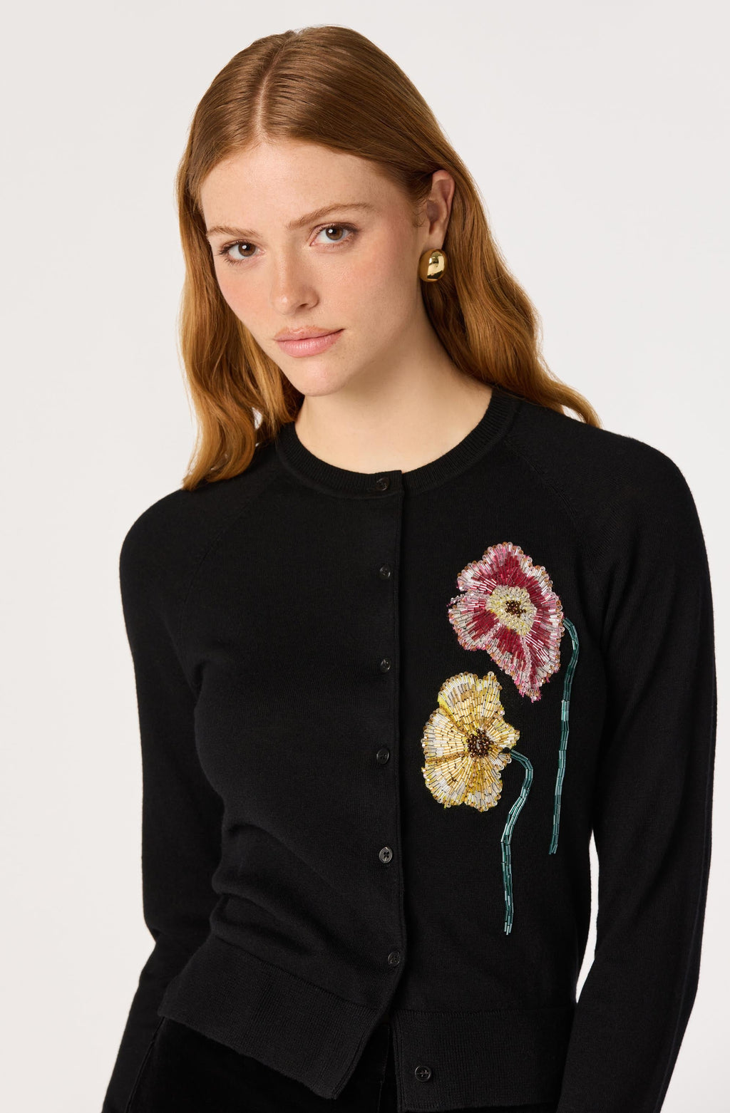 Alecia Beaded Floral Cardigan
