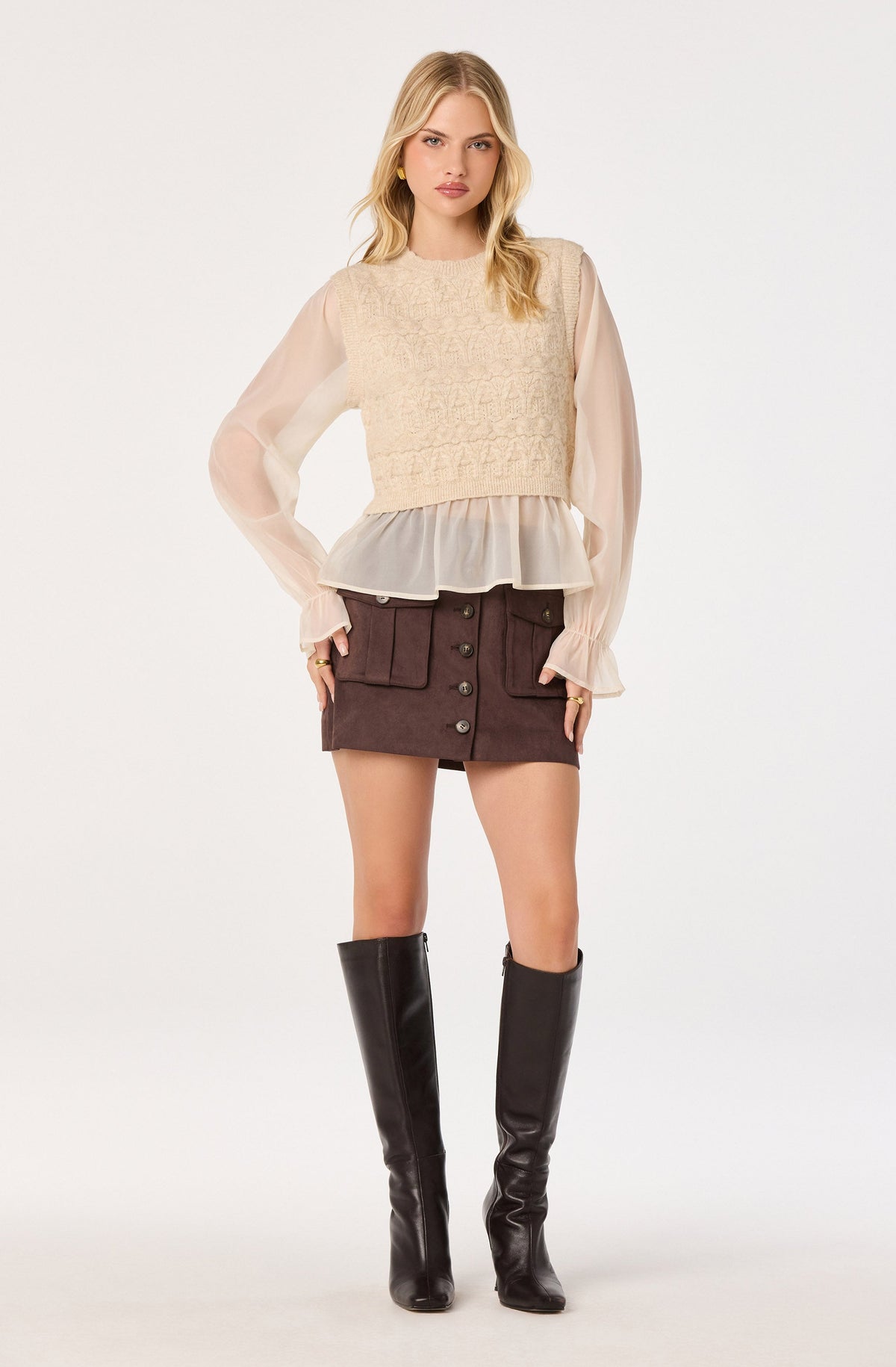 Ruby Mixed Media Sweater Vest