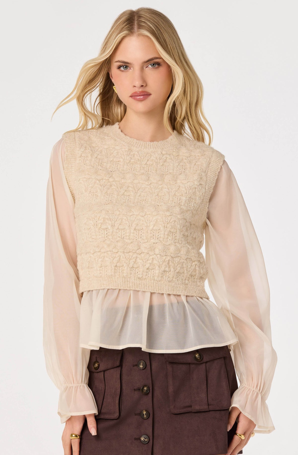 Ruby Mixed Media Sweater Vest